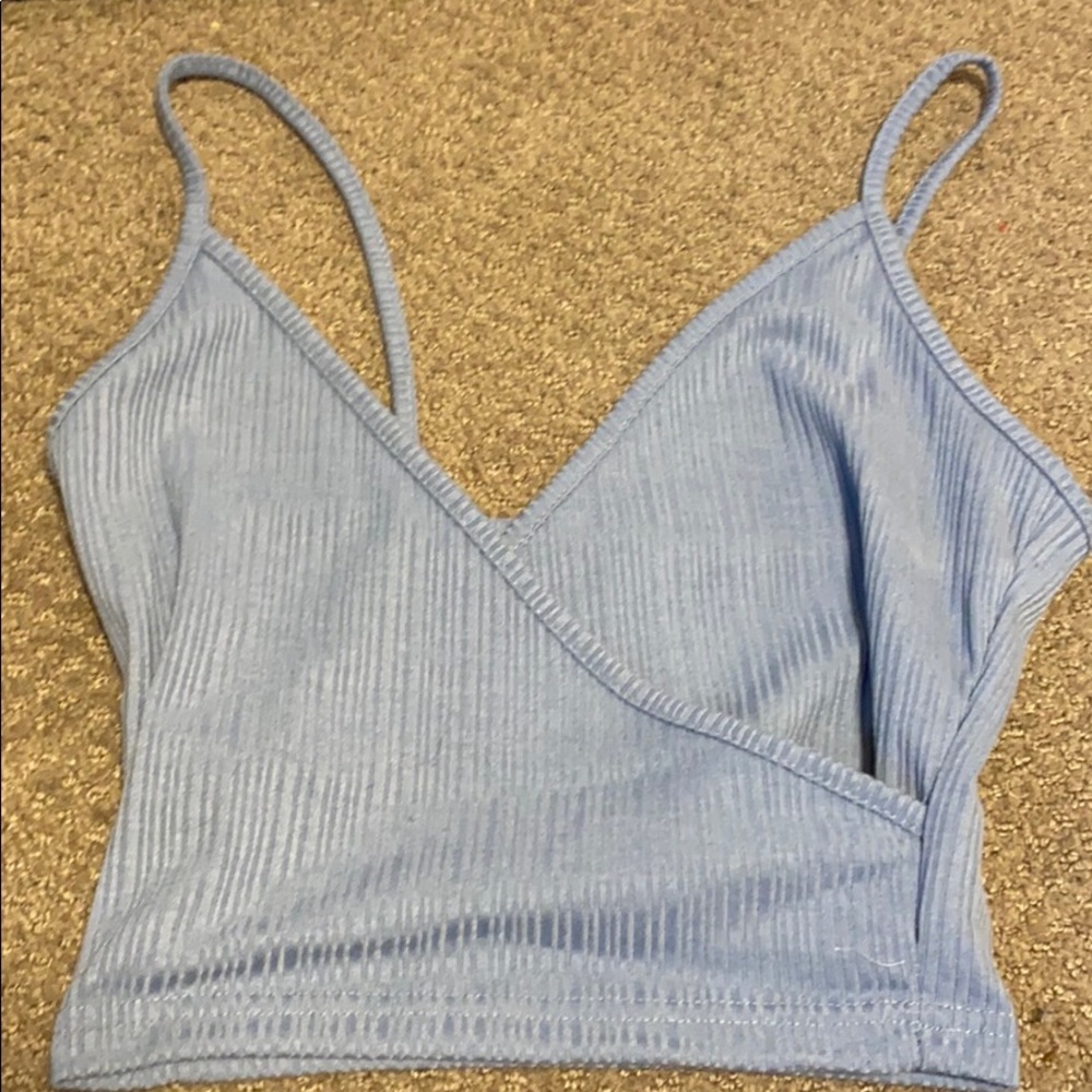 amazon blue cropped tank top
